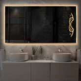 Specchio LED Rettangolare | Controllo tramite interruttore a muro | Luce bianca calda - Reyze Serie Good Vibes Modello 6